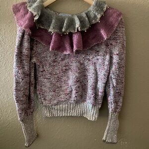 Elegant Pink and Gray Women's Sweater xs